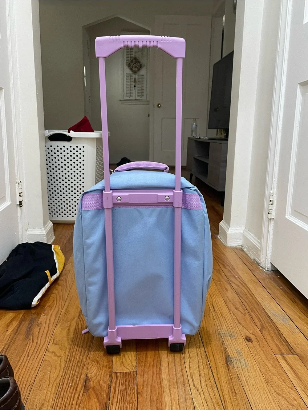 Purple & Light Blue Kids Rolling Backpack with Princess Design